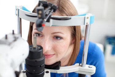 woman during eye exam