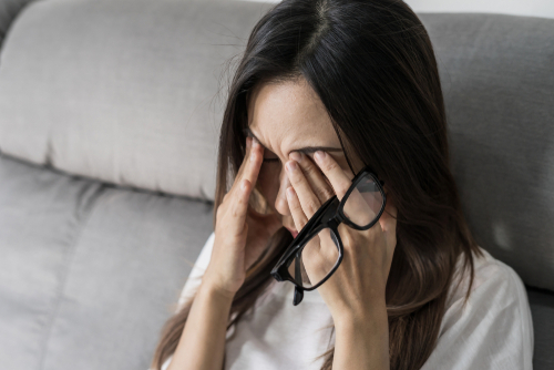 Woman suffering from Dry Eye