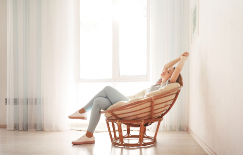 Woman relaxing after LASIK eye surgery