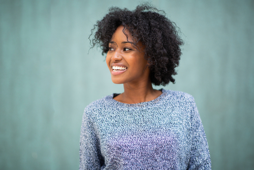 Young woman smiling after LASIK